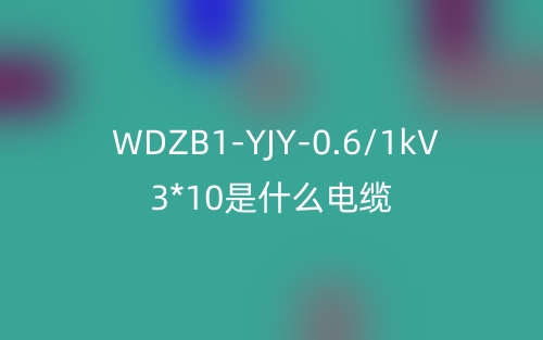 WDZB1-YJY-0.6/1kV 3*10是什么電纜？(圖1)