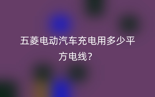 五菱電動汽車充電用多少平方電線？(圖1)