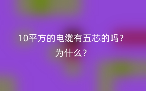 10平方的電纜有五芯的嗎？為什么？(圖1)