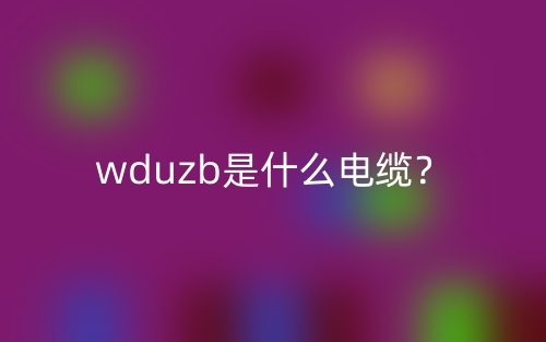 wduzb是什么電纜？(圖1)