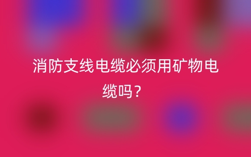 消防支線電纜必須用礦物電纜嗎？(圖1)